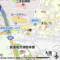 コメリハード＆グリーン二本松店周辺の地図