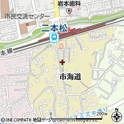 福島県二本松市市海道117周辺の地図