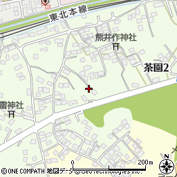 福島県二本松市茶園周辺の地図