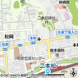 福島県二本松市本町1丁目74周辺の地図