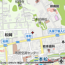 福島県二本松市本町1丁目69周辺の地図