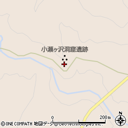 小瀬ケ沢洞窟周辺の地図