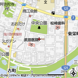 福島県喜多方市塩川町東栄町１丁目周辺の地図