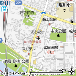福島県喜多方市塩川町中町周辺の地図