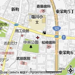 福島県喜多方市塩川町東栄町１丁目10周辺の地図