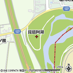 福島県喜多方市塩川町遠田（琵琶阿湖）周辺の地図