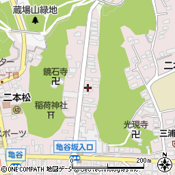 福島県二本松市亀谷周辺の地図