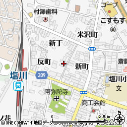 福島県喜多方市塩川町反町周辺の地図