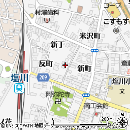 福島県喜多方市塩川町（反町）周辺の地図