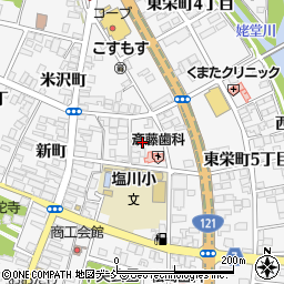 福島県喜多方市塩川町東栄町２丁目周辺の地図