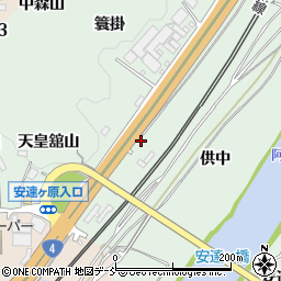 福島県二本松市油井供中周辺の地図