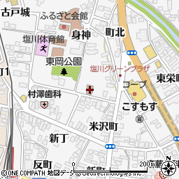 塩川郵便局周辺の地図