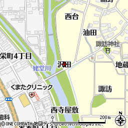 福島県喜多方市塩川町窪沢田周辺の地図