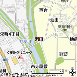 福島県喜多方市塩川町窪（沢田）周辺の地図