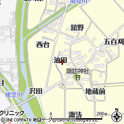 福島県喜多方市塩川町窪油田周辺の地図