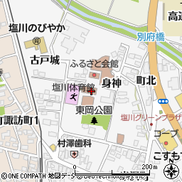 福島県喜多方市塩川町東岡周辺の地図