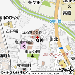 福島県喜多方市塩川町身神周辺の地図
