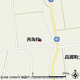 福島県喜多方市高郷町大田賀（西海枝）周辺の地図
