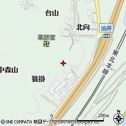 福島県二本松市油井北向周辺の地図