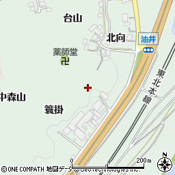 福島県二本松市油井（北向）周辺の地図