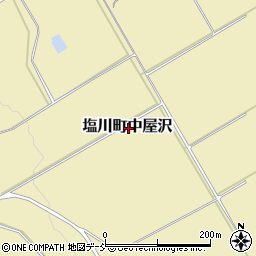 福島県喜多方市塩川町中屋沢周辺の地図