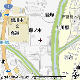 福島県喜多方市塩川町藤ノ木周辺の地図