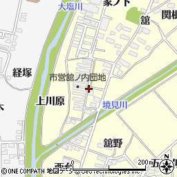 福島県喜多方市塩川町窪（舘ノ内）周辺の地図