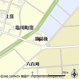 福島県喜多方市塩川町窪（諏訪後）周辺の地図