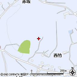 福島県二本松市上川崎（西竹）周辺の地図