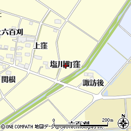福島県喜多方市塩川町窪周辺の地図