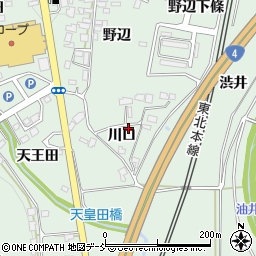 福島県二本松市油井川口周辺の地図
