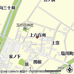 福島県喜多方市塩川町窪（上六百刈）周辺の地図