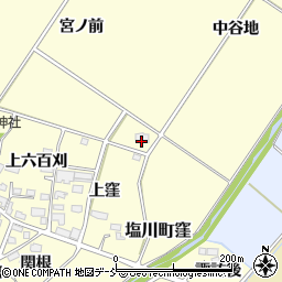 福島県喜多方市塩川町窪鶴巻周辺の地図