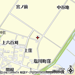 福島県喜多方市塩川町窪（鶴巻）周辺の地図