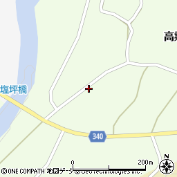 福島県喜多方市高郷町塩坪（平内屋敷）周辺の地図