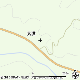 福島県川俣町（伊達郡）山木屋（大洪）周辺の地図