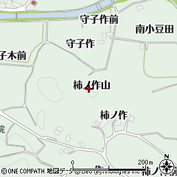 福島県二本松市油井（柿ノ作山）周辺の地図