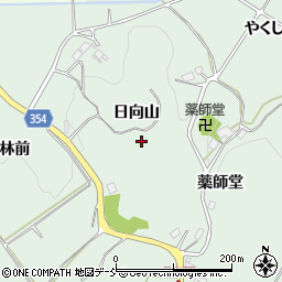 福島県二本松市油井日向山周辺の地図