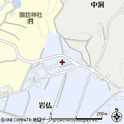 福島県二本松市上川崎岩仏周辺の地図