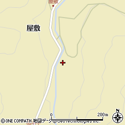 福島県西会津町（耶麻郡）宝坂大字屋敷（上屋敷）周辺の地図