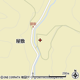 福島県西会津町（耶麻郡）宝坂大字屋敷（向屋敷）周辺の地図
