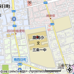 三条市　嵐南小学校・調理場周辺の地図