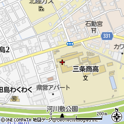 新潟県立　三条商業高等学校教務室１学年周辺の地図