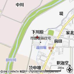 福島県喜多方市豊川町一井下川原周辺の地図