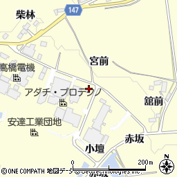 福島県二本松市渋川十文字周辺の地図