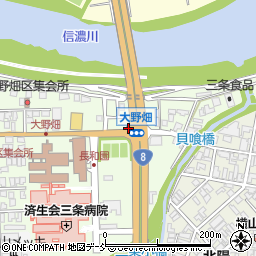 新潟県三条市大野畑周辺の地図