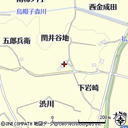 福島県二本松市渋川閏井谷地周辺の地図