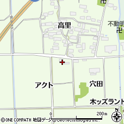 福島県喜多方市豊川町高堂太アクト周辺の地図