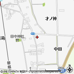 福島県喜多方市豊川町一井中田周辺の地図