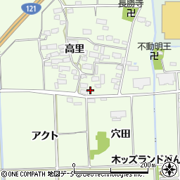 福島県喜多方市豊川町高堂太高里1142周辺の地図